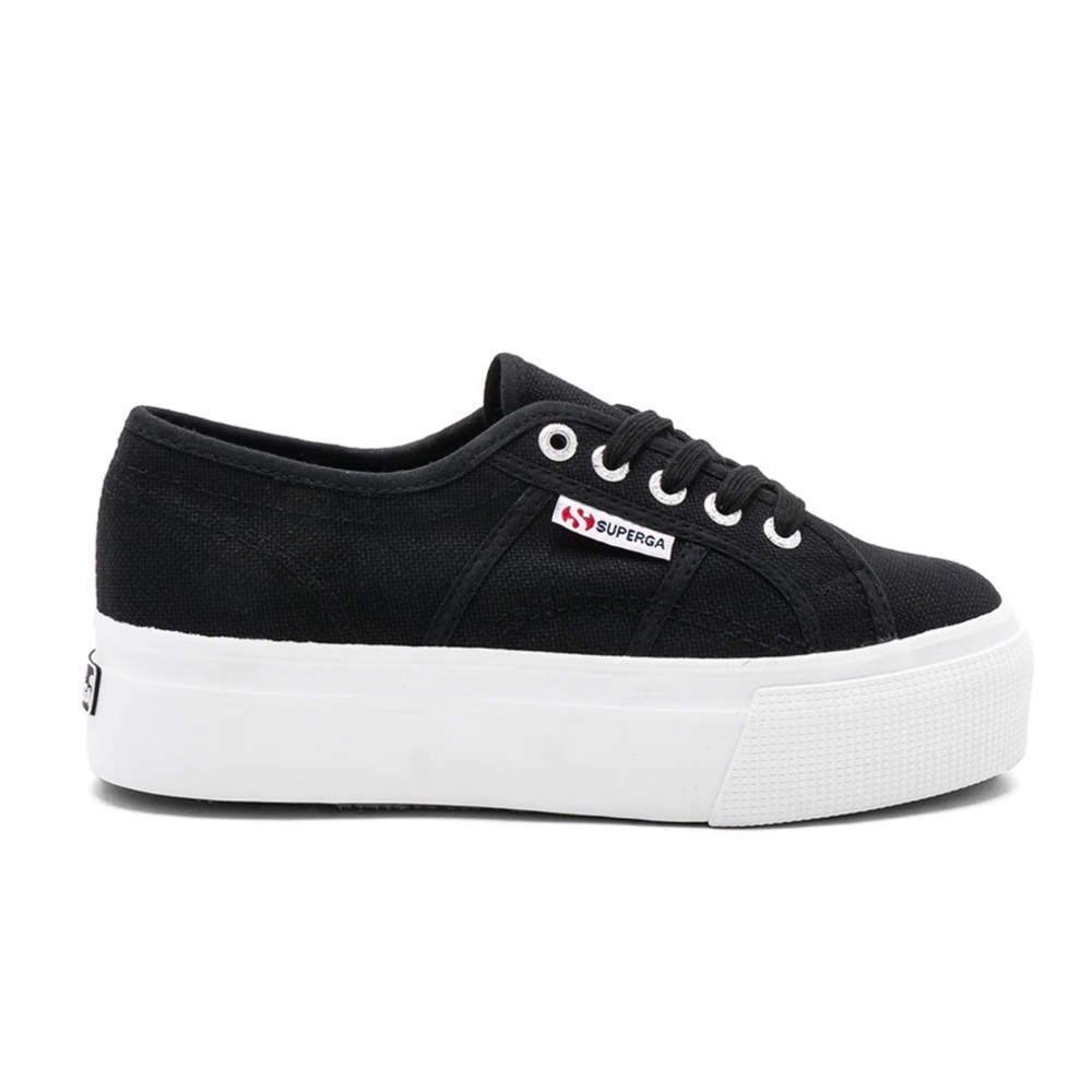 Superga black platform sneakers